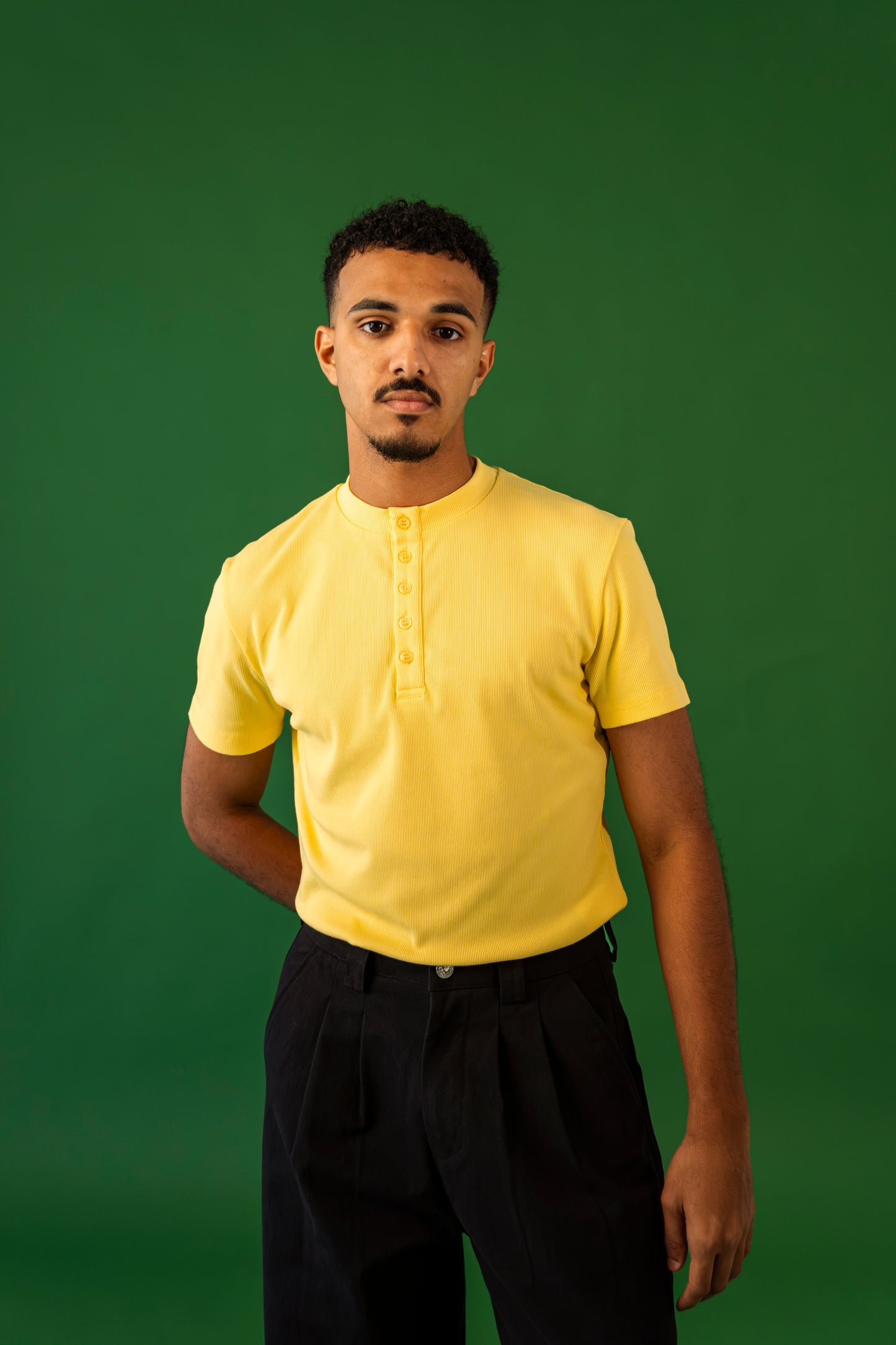 YELLOW HENLEY SHIRT
