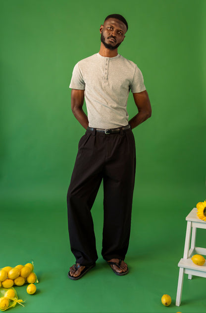 GREY HENLEY SHIRT