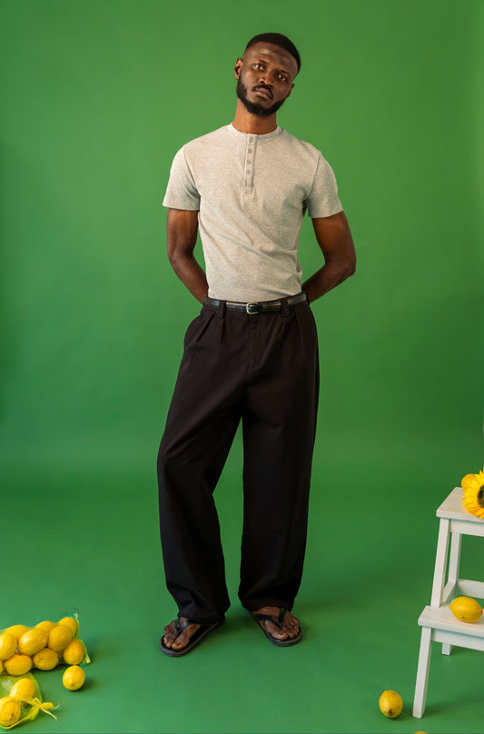 GREY HENLEY SHIRT