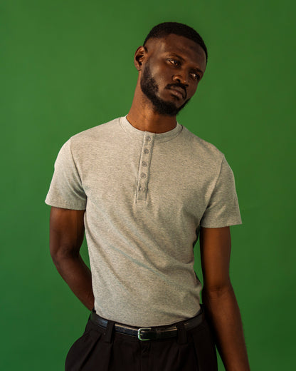 GREY HENLEY SHIRT