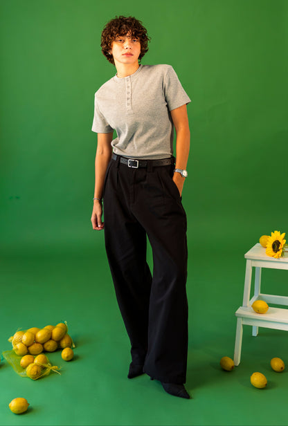 GREY HENLEY SHIRT
