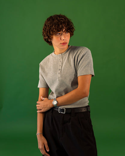 GREY HENLEY SHIRT
