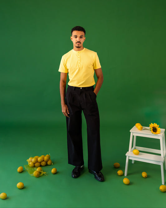 YELLOW HENLEY SHIRT