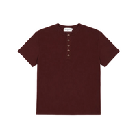 BURGUNDY HENLEY SHIRT