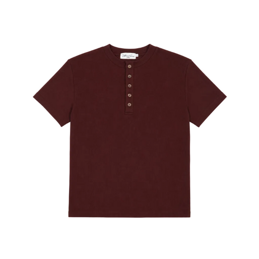BURGUNDY HENLEY SHIRT