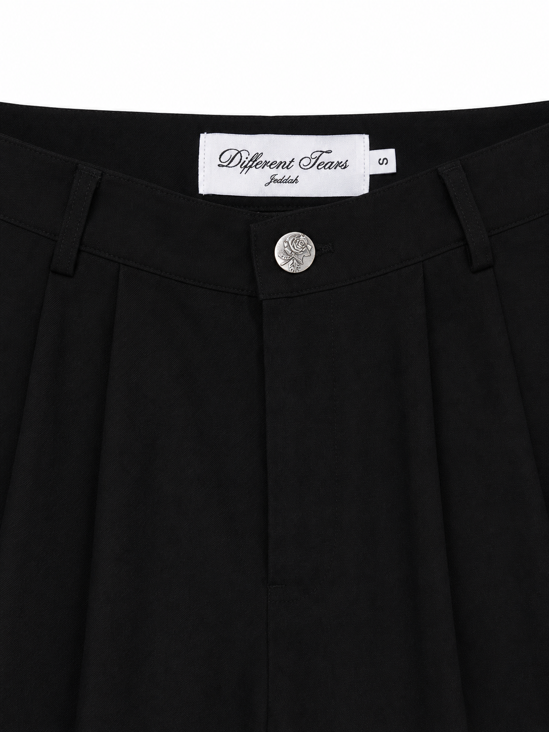 BLACK PLEATED PANTS