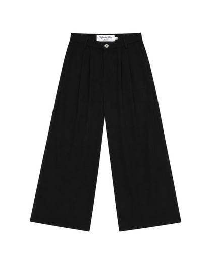 BLACK PLEATED PANTS